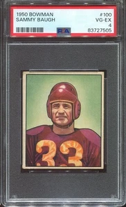 1950 Bowman #100 Sammy Baugh PSA 4 Washington Redskins HOF TCU - Foto 1 di 2