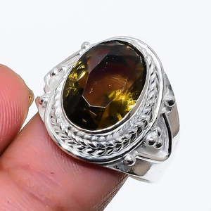 Smoky Quartz Gemstone Handmade 925 Sterling Silver All Size Ring For Gift - Picture 1 of 1