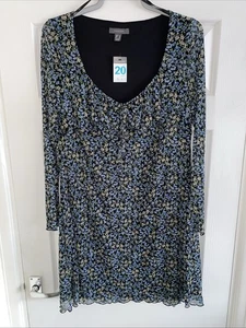 New, Black, Floral, Long Sleeved, Mesh, Knee Length Dress Size 20 By Primark - Picture 1 of 11
