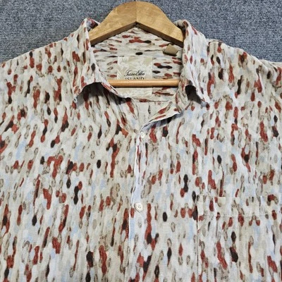 Tasso Elba Island Silk Linen Shirt XXL Short Sleeve Button Up Mens Molten Drop - Image 1 of 4