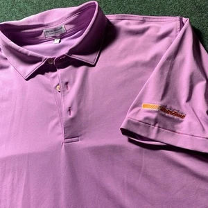 Peter Millar Summer Comfort Golf Polo Shirt Mens XL Blue Pink Striped Autozone - Picture 1 of 9