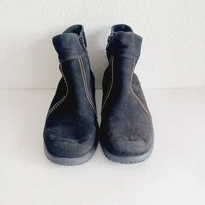 Botines de cuña de cuero gamuza negro La Canadienne Felicia talla 8,5 Foto 1 de 4