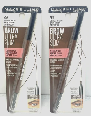 NEW (2) Maybelline BROW Ultra Slim Pencil - #257 Medium Brown - Image 1 of 4