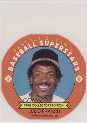 1988 Fantastic Sam's Baseball Superstars Disc Without Tab Julio Franco #10 - Image 1 of 2