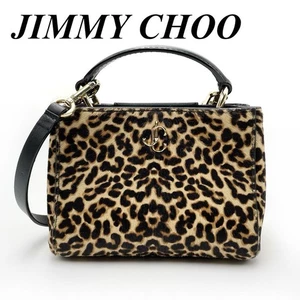 Jimmy Choo Leopard Print 2-Way Handbag Shoulder Bag Used - Picture 1 of 10