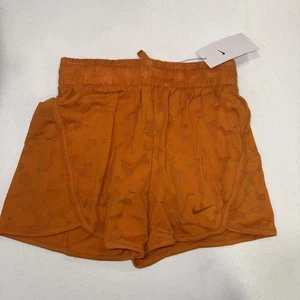 NWT NIKE Girl's Shorts Dri-Fit Knit High-Rise Orange MSRP $38 Size Small - Picture 1 of 4