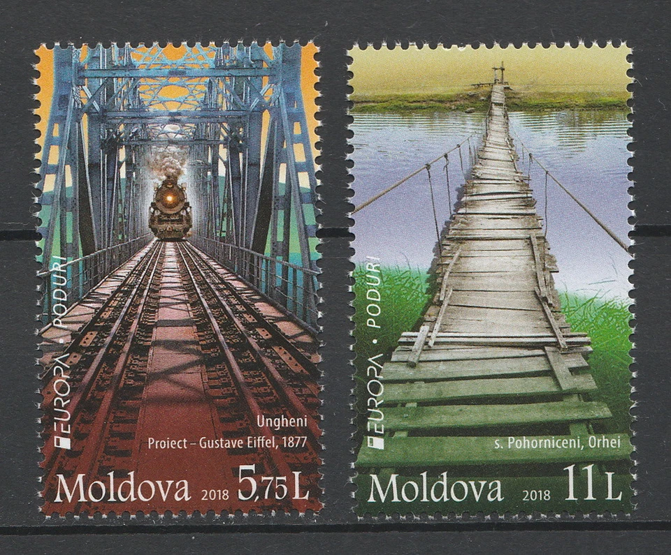 Moldova 2018 CEPT Europa "Bridges" 2 MNH stamps - Image 1 of 1