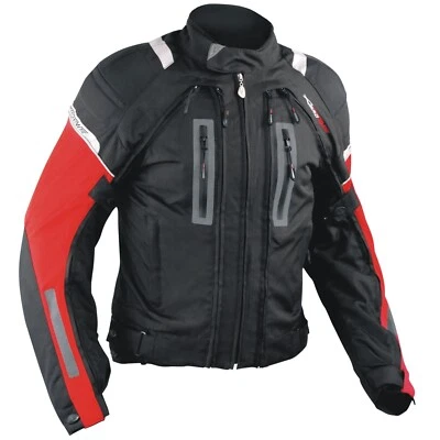 Motorradjacke CE Protektoren Textiljacke Wasserdicht 4 Schicht Rot - Bild 1 von 3