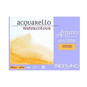 Fabriano Artistico 140 lb. Cold Press 20 Sheet Block 9x12" - Extra White ART - Picture 1 of 19