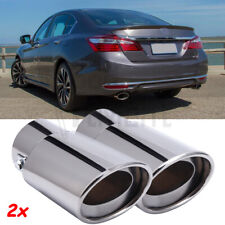 For Honda Accord Civic Chrome Exhaust Pipe Tip Tail Muffler Stainless Steel 2Pcs