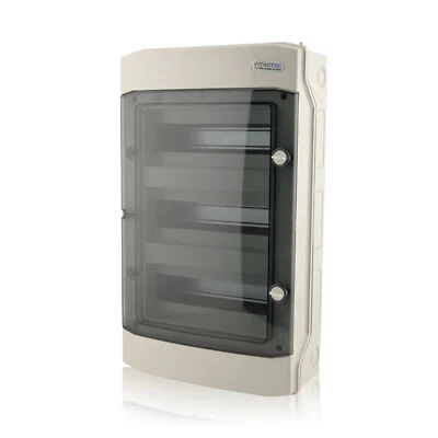 INTRATEC Sicherungskasten Aufputz IP65 Feuchtraum Verteiler Gehäuse 3-reihig 36 Module