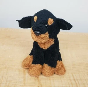 "Mini animal de peluche Demdaco Nat & Jules perro Rottweiler sentado 6"" cachorro 2011" - Imagen 1 de 11