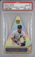 DEREK JETER PSA 10 2001 PACIFIC #7 CRAMER'S CHOICE AWARDS CANVAS DIE-CUT POP 7