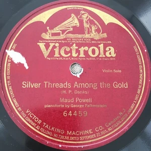 MAUD POWELL VICTOR 64459 SILVER THREADS AMONG THE GOLD classical violin V+ - Picture 1 of 2