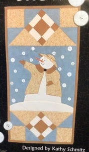 PATTERN Primitive Snowman EASY Table Runner NEW Four Corners Kathy Schmitz - Picture 1 of 7