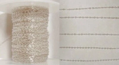 1mm 925 Solid Sterling Silver Fine Delicate Cable Chain ~ Sold by-the-foot ~Bulk Foto 1 de 2