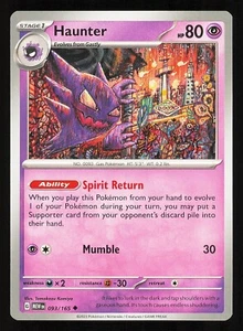 Haunter 093/165 Regular Near Mint Pokemon TCG Scarlet & Violet 151 MEW - Picture 1 of 1