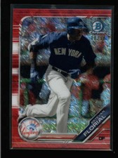 ESTEVAN FLORIAL 2019 BOWMAN CHROME #BCP-182 RED SHIMMER REFRACTOR RC #/10 FC3867