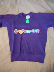 Kids L 10 - 12 Sweatshirt Purple with Easter Eggs Fabric fiber Print 202879 - Picture 1 of 1