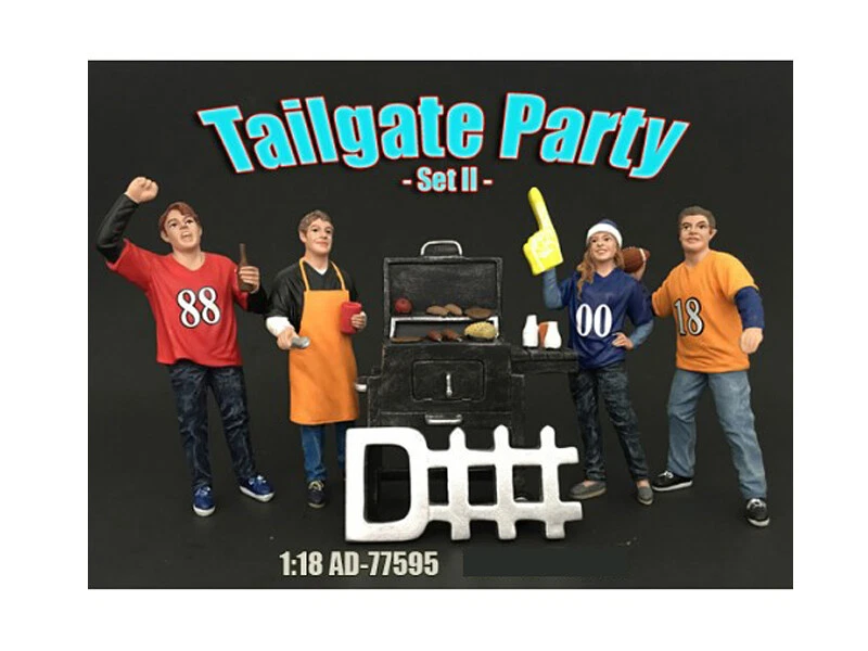 Tailgate Party Set II 4 Piece Figure Set 1:18 Scale American Diorama - Image 1 of 1