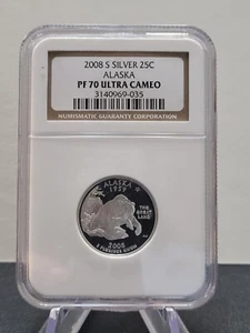 SILVER NGC Proof PF 70 Ultra Cameo 2008-s Alaska U.S. State Quarter - Picture 1 of 2