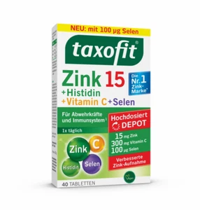 taxofit Zink + Histidin + Vitamin C Tabletten, 40 Stück