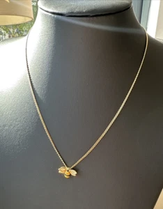 5g Hallmarked 14ct Solid Gold 47.5cm Necklace & Enamel Bumblebee Pendant 14k 585 - Picture 1 of 18
