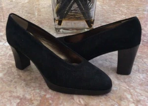 New Joan & David Couture Black Suede Leather Platform Heel Pump Size 6.5M, $119 - Picture 1 of 8
