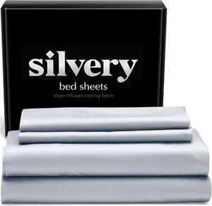 Silver Infused Bettwäsche Set, grau, Queen - seidig weich Komfort - Bild 1 von 12