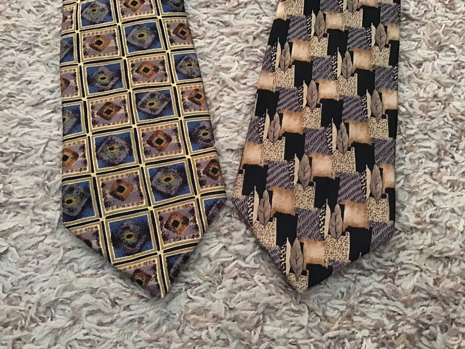 Lot of TWO Cocktail Collection Ties "Brandy" - Silk - Made in USA (4932) - Image 1 of 4