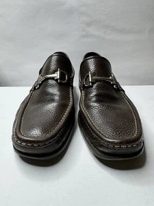Salvatore Ferragamo Magnifico Loafer Pebbled Leather Size 8 Width 1D - Picture 1 of 15