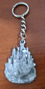 1988 PEWTER DARK LORD'S CASTLE JEWELED KEYCHAIN - Picture 1 of 5