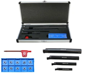4 PC SCLR Indexable Boring Bar Set 5/16", 3/8", 1/2" & 5/8" with 14 CCMT Inserts - Picture 1 of 5