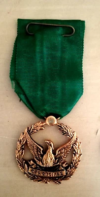 Rare Greece Scouts Medal - Greek Boy Scouts Corps Phoenix Emblem with Ribbon - Image 1 of 2