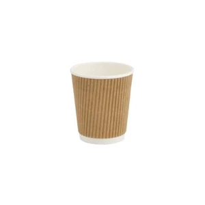 200ml Gobelet à Rides en Carton Kraft Café À-Emporter 25St Isolé Boissons Chaude - Bild 1 von 1