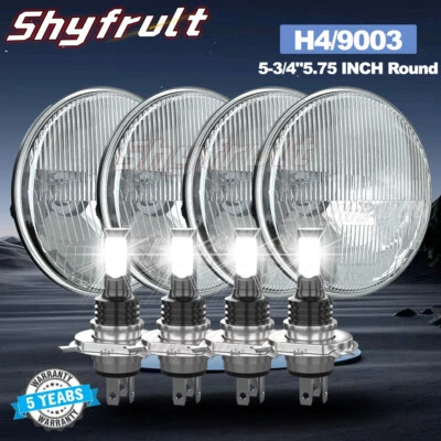 4x 5.75" 5-3/4" Round LED-Headlights for GMC C15/C1500 1961-1972 Pickup C2500- Foto 1 de 4