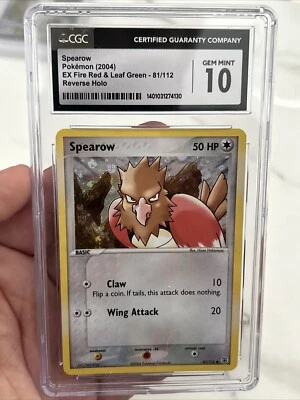 2004 Pokemon EX Fire Red & Leaf Green SPEAROW Reverse Holo 81/112 CGC 10 - Image 1 of 2