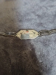 Souvenir De Belgique Bracelet Souvenir Of Belgium Antique 6 Inches Silver - Picture 1 of 6