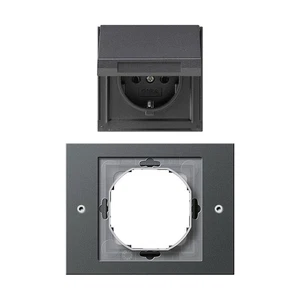 Gira TX_44 Anthrazit Komplett-Set Steckdose 445467 und Rahmen 021167 IP44 - Bild 1 von 1