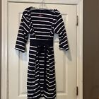 Baby Be Mine Women's Maternity Striped Delivery Robe Navy Blue. S/M Never Worn.