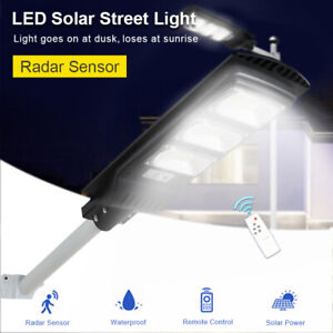 Solar Street Light LED Radar Sensor Remote Control IP65 Outdoor Spot Wall Lamp