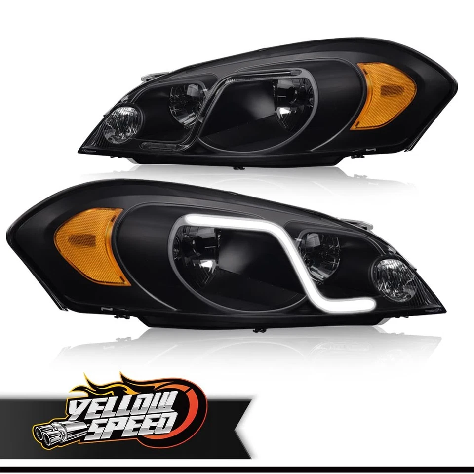 Fit For 2006-2013 Chevy Impala 2006-2007 Monte Carlo LED DRL Headlights New - Image 1 of 1