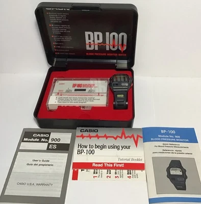 Reloj Monitor de Presión Arterial Casio BP-100 De Colección Original con Caja Manuales Usado en Excelente Condición Foto 1 de 4