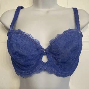 Wacoal 851155 Seduction Demi Underwire Lace Bra Size 32DD Blue NEW - Picture 1 of 16