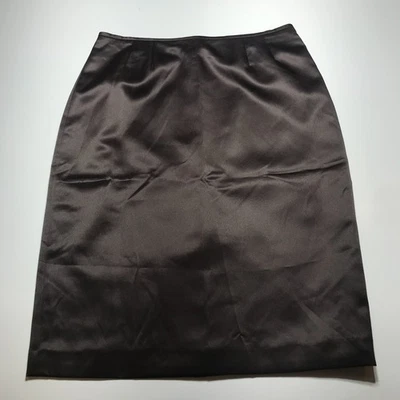 Collections for Le Suit Skirt Womens 10 Brown Satin Straight Knee Long Length - Image 1 of 4