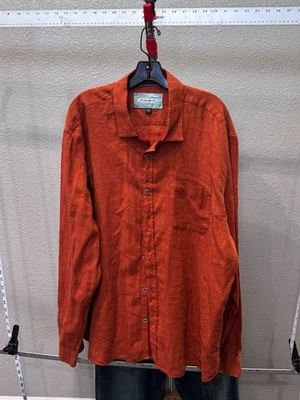 32 Bar Azul Mezcla Lino Cobre CAMISA MANGA LARGA 2XL XXL 18x38/39  Foto 1 de 4