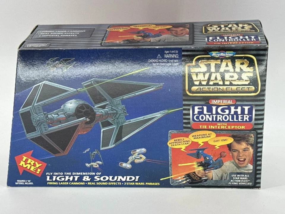 星球大战动作舰队飞行控制器领带拦截器 Galoob 73416 1996 全新带盒 — 第 1/4 张图片