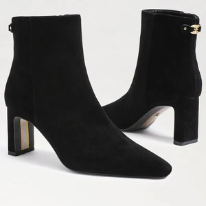 Sam Edelman Saige Ankle Boots in Black Suede 8 - Picture 1 of 5