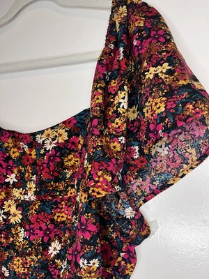 Top floral azul marino antiguo XL Foto 1 de 4