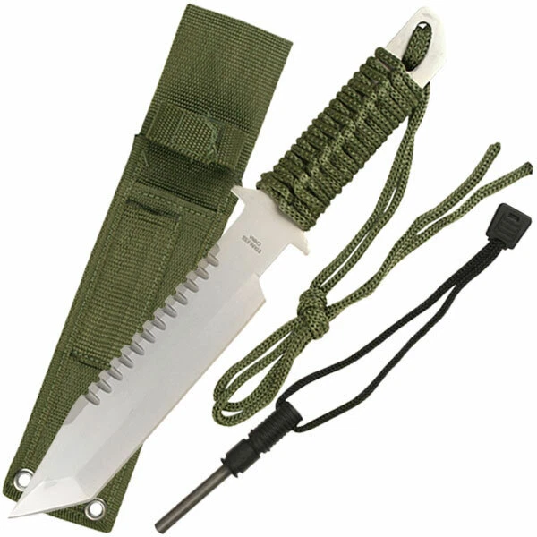 Cuchillo de camping de caza Survivor Full Tang Fire Starter con pedernal nuevo HK106280 Foto 1 de 1